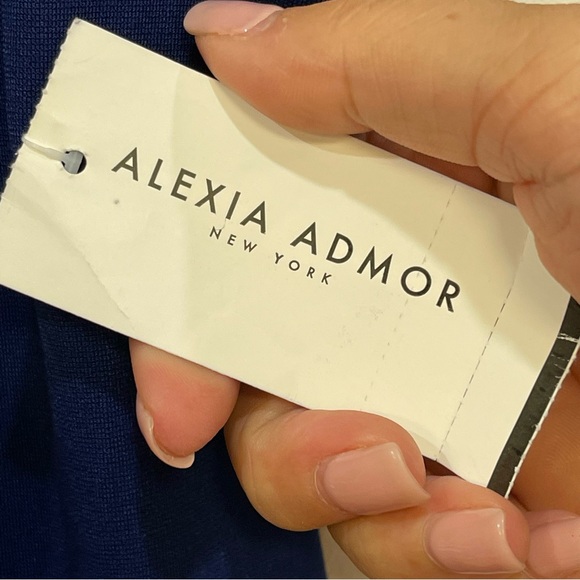 Alexia Admor Katrina Split Neck Ponte Knit Sheath Dress Blue NWT Womens 2X - Picture 6 of 11